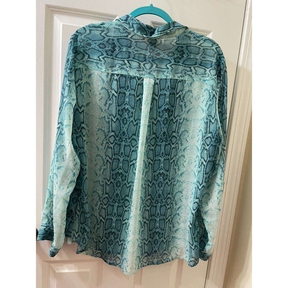 Old Navy Python Snake Print Semi-Sheer Shirt - image 7